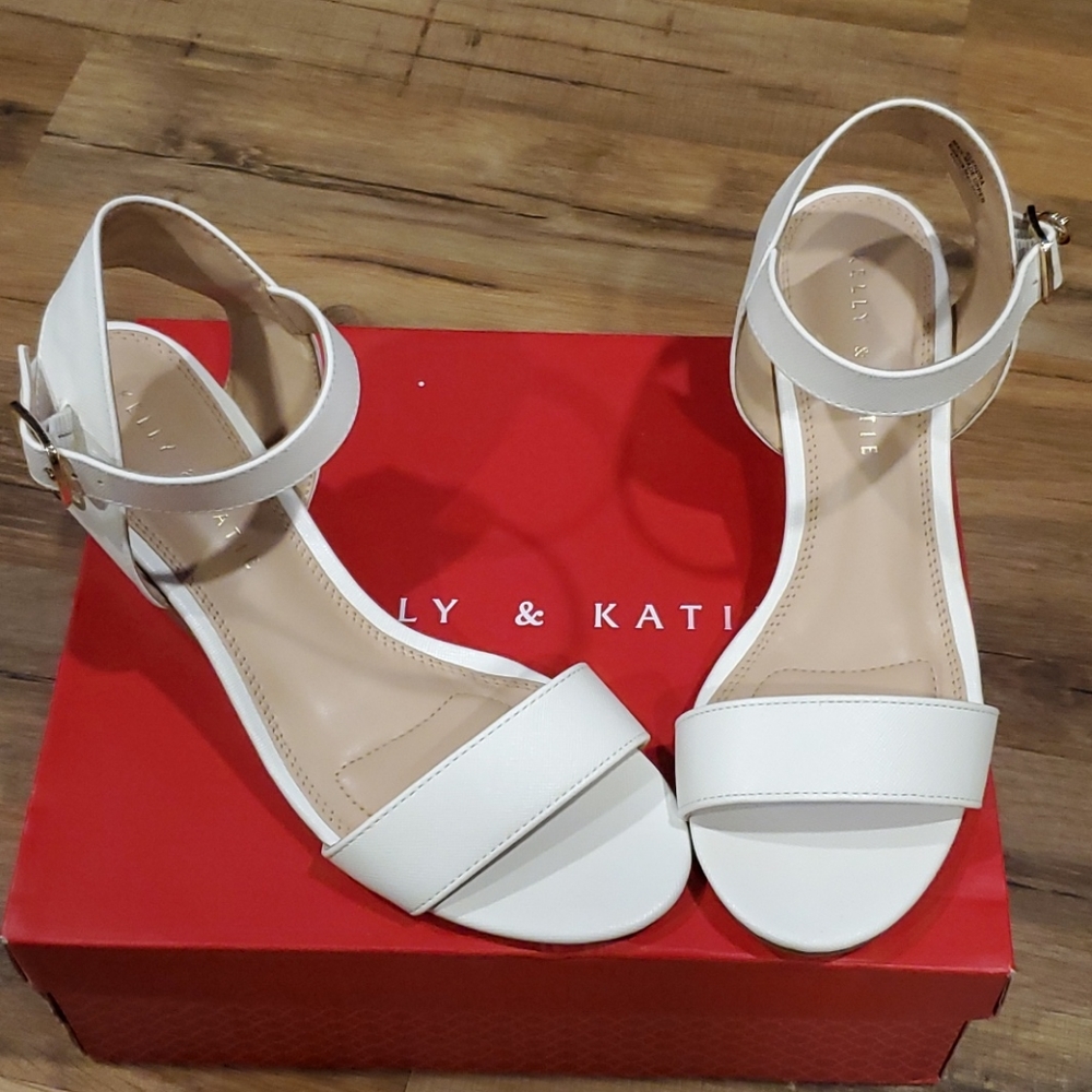 White Wedge Heels 7.5
